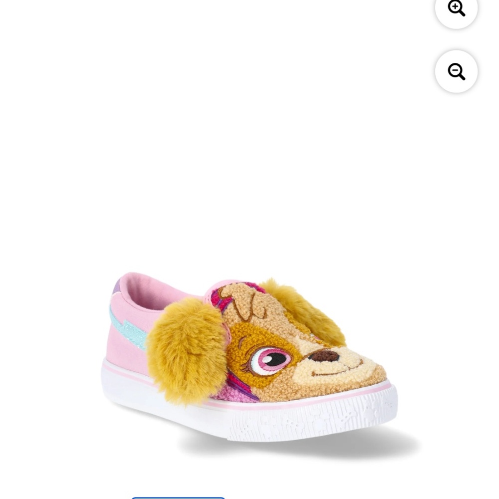 Paw Patrol Toddler Girls Fuzzy Canvas Slip On Sneakers Shoes Size 11T NWT - Picture 2 of 5